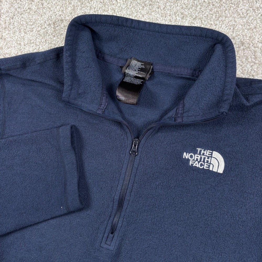 The North Face Fleece Pullover Men L Blue Quarter Zip TKA 100 Sweater